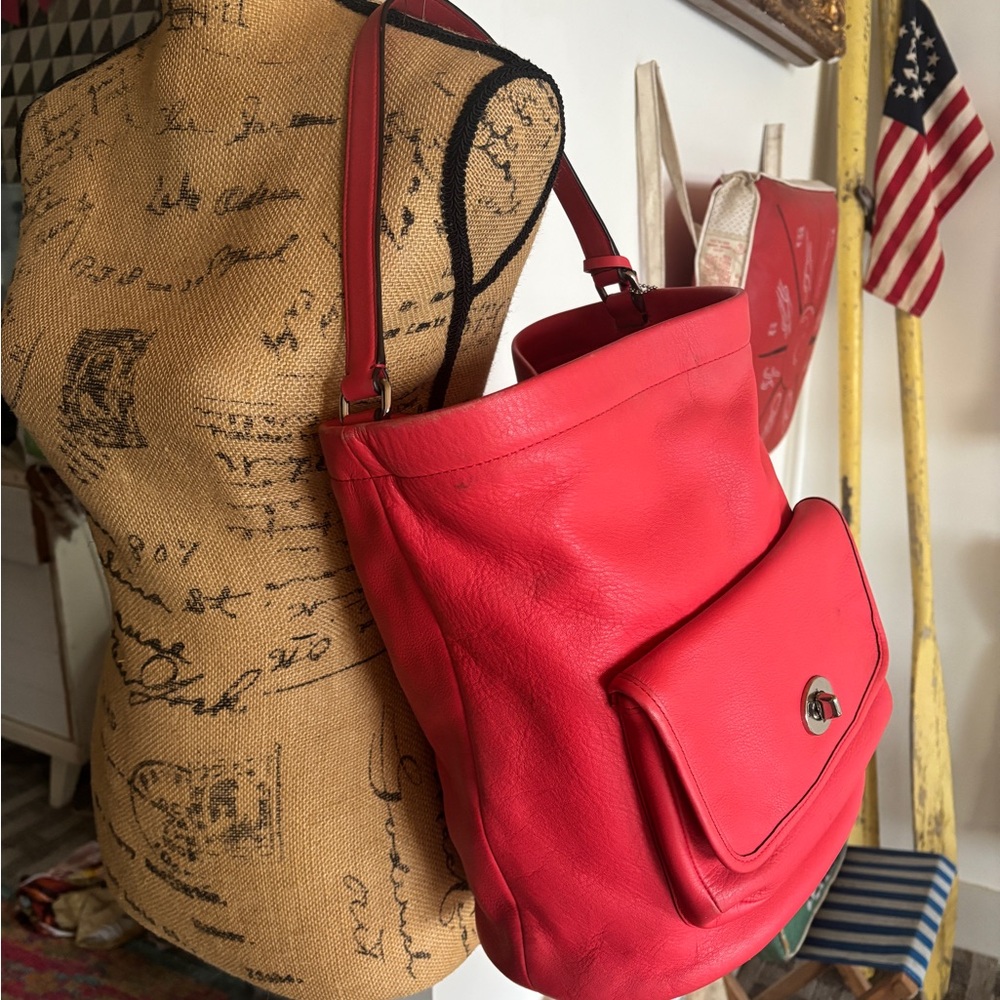 Watermelon Coach leather Bucket bag- new with tags
